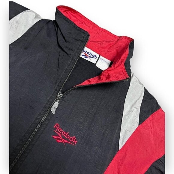 Reebok Vintage 90s Windbreaker Retro Track Jacket - Mens Large - Picture 4 of 5